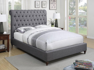 Devon Grey Upholstered California King Bed