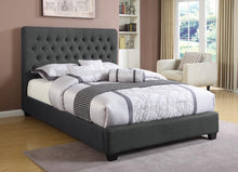 Load image into Gallery viewer, Chloe Transitional Charcoal Upholstered Full Bed
