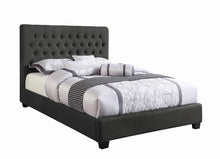 Load image into Gallery viewer, Chloe Transitional Charcoal Upholstered California King Bed
