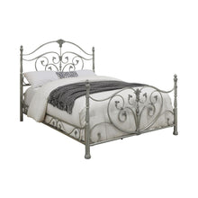 Load image into Gallery viewer, Evita Silver Metal Scrollwork Queen Bed
