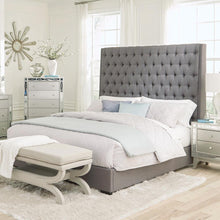 Load image into Gallery viewer, Camille Grey Upholstered California King Bed
