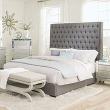 Load image into Gallery viewer, Camille Grey Upholstered Queen Bed
