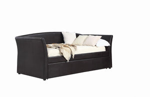 Transitional Dark Brown Upholstered Daybed