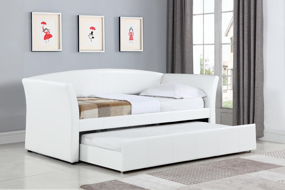 Transitional White Upholstered Daybed