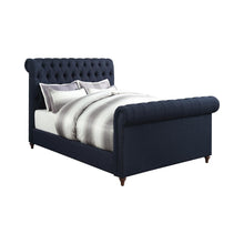 Load image into Gallery viewer, Gresham Navy Blue Upholstered King Bed
