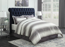 Load image into Gallery viewer, Gresham Navy Blue Upholstered King Bed
