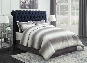 Gresham Navy Blue Upholstered King Bed