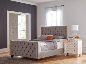 Palma Light Grey Upholstered Full Bed