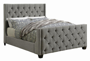 Palma Light Grey Upholstered Queen Bed