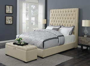 Camille Cream Upholstered King Bed