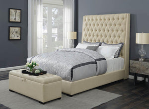 Camille Cream Upholstered California King Bed