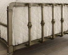 Load image into Gallery viewer, Micah Champagne Metal King Bed With Mold-Casted Ornaments
