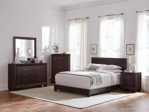Dorian Brown Faux Leather Upholstered Full Bed