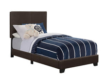 Load image into Gallery viewer, Dorian Brown Faux Leather Upholstered Twin Bed

