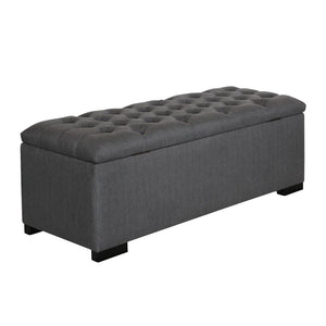 Camille Transitional Grey and Cappuccino Storage Bench