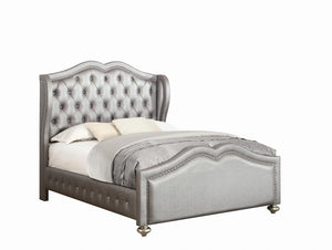 Belmont Grey Upholstered King Bed