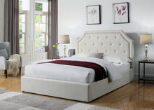 Load image into Gallery viewer, Hermosa Beige Upholstered King Bed With Hydraulic Lift Storage
