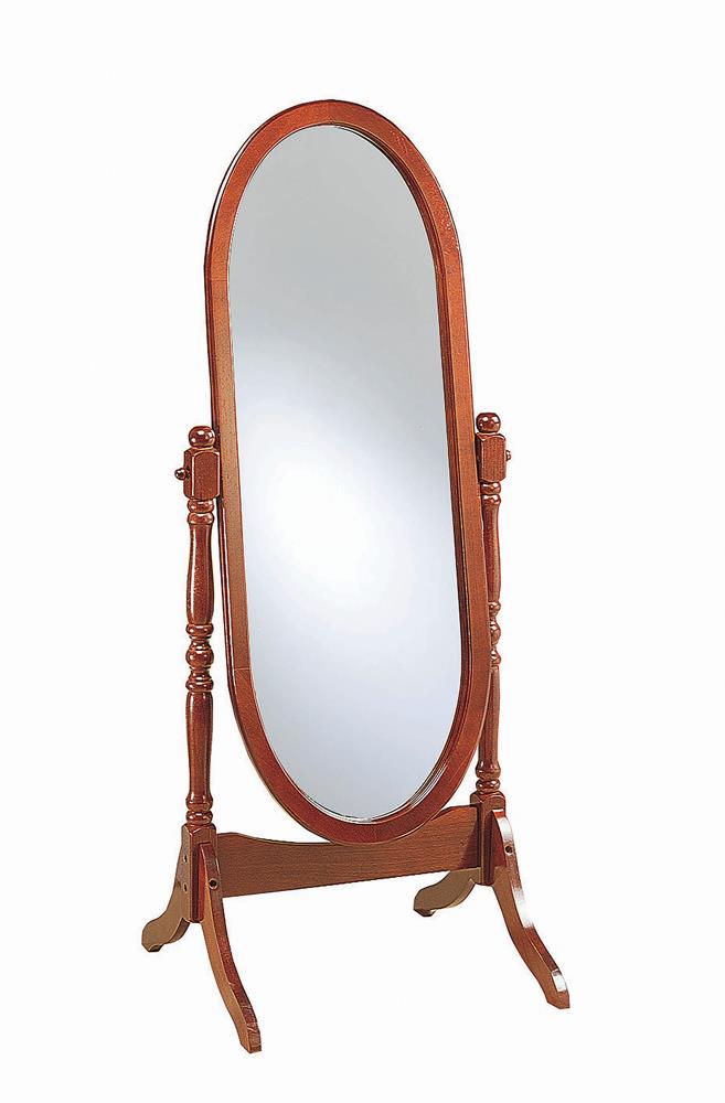 Traditional Warm Brown Floor Mirror