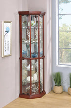 Load image into Gallery viewer, Traditional Medium Brown Curio Cabinet
