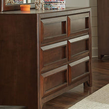 Load image into Gallery viewer, Greenough Transitional Cappuccino Six-Drawer Dresser
