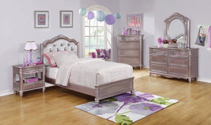 Caroline Metallic Lilac Twin Bed