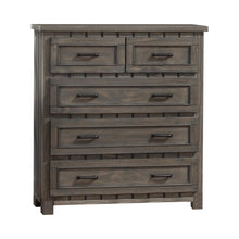 Load image into Gallery viewer, Napoleon Rustic Gun Smoke Five-Drawer Chest
