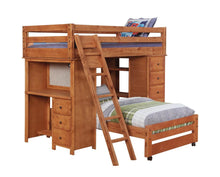 Load image into Gallery viewer, Wrangle Hill Twin-over-Full Loft Bed with Desk
