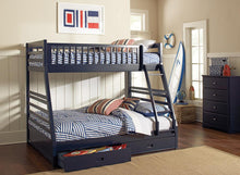 Load image into Gallery viewer, Ashton Navy Twin-over-Full Bunk Bed
