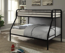 Load image into Gallery viewer, Morgan  Black Twin Full Bunk Bed
