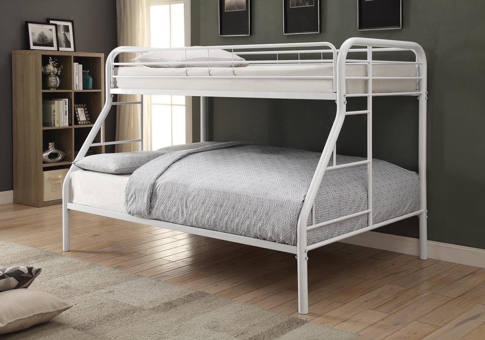 Morgan  White Twin Full Bunk Bed