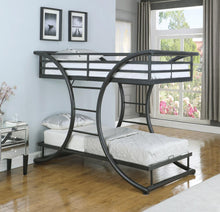 Load image into Gallery viewer, Stephan Contemporary Gunmetal Twin-over-Twin Bunk Bed
