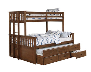 Atkin Weathered Walnut Twin-over-Full Bunk Bed