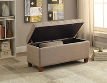 Load image into Gallery viewer, Tufted Taupe Storage Bench
