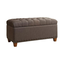Load image into Gallery viewer, Tufted Mocha Storage Bench
