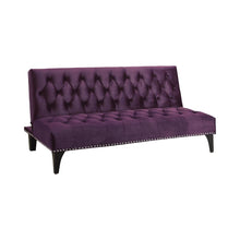 Load image into Gallery viewer, Purple Velvet Sofa Bed
