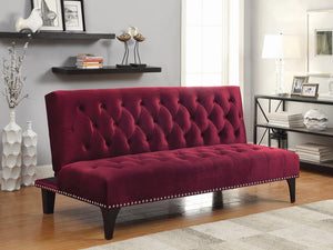Burgundy Velvet Sofa Bed
