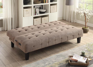 Taupe Sofa Bed with USB and Power Ports