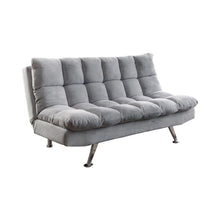 Load image into Gallery viewer, Transitional Dark Grey and Chrome Sofa Bed
