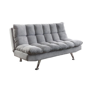 Transitional Dark Grey and Chrome Sofa Bed