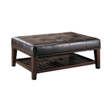 Load image into Gallery viewer, Transitional Cappuccino Button Tufted Ottoman
