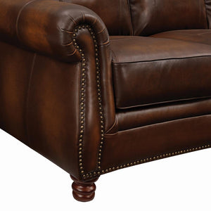 Montbrook Traditional Hand Rubbed Brown Sofa