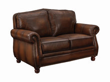 Load image into Gallery viewer, Montbrook Traditional Hand Rubbed Brown Loveseat
