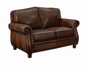 Montbrook Traditional Hand Rubbed Brown Loveseat