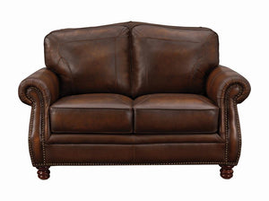 Montbrook Traditional Hand Rubbed Brown Loveseat