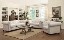 Load image into Gallery viewer, Roy Traditional Oatmeal Button-Tufted Sofa
