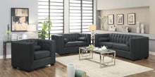 Load image into Gallery viewer, Cairns Transitional Charcoal Tufted Back Sofa
