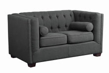 Load image into Gallery viewer, Cairns Transitional Charcoal Loveseat
