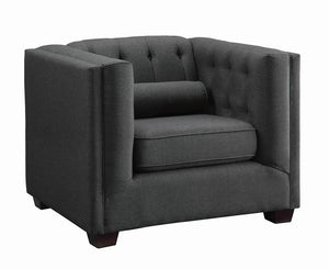 Cairns Transitional Charcoal Tufted Back Chair