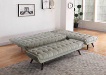 Load image into Gallery viewer, Natalia Mid-Century Modern Dove Grey Bench
