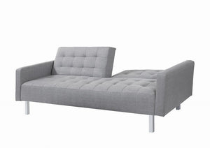Transitional Light Grey Tufted Sofa Bed